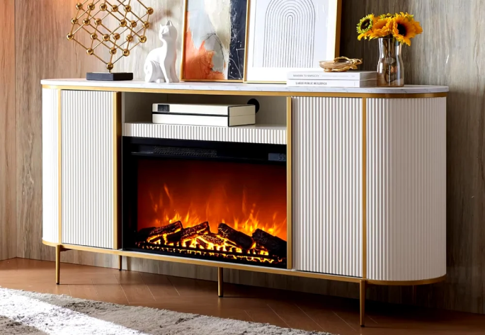 tv stand with electric fireplace